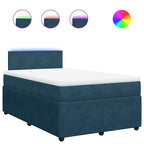 Boxspringbett mit Matratze Blau 120x190 cm Samt