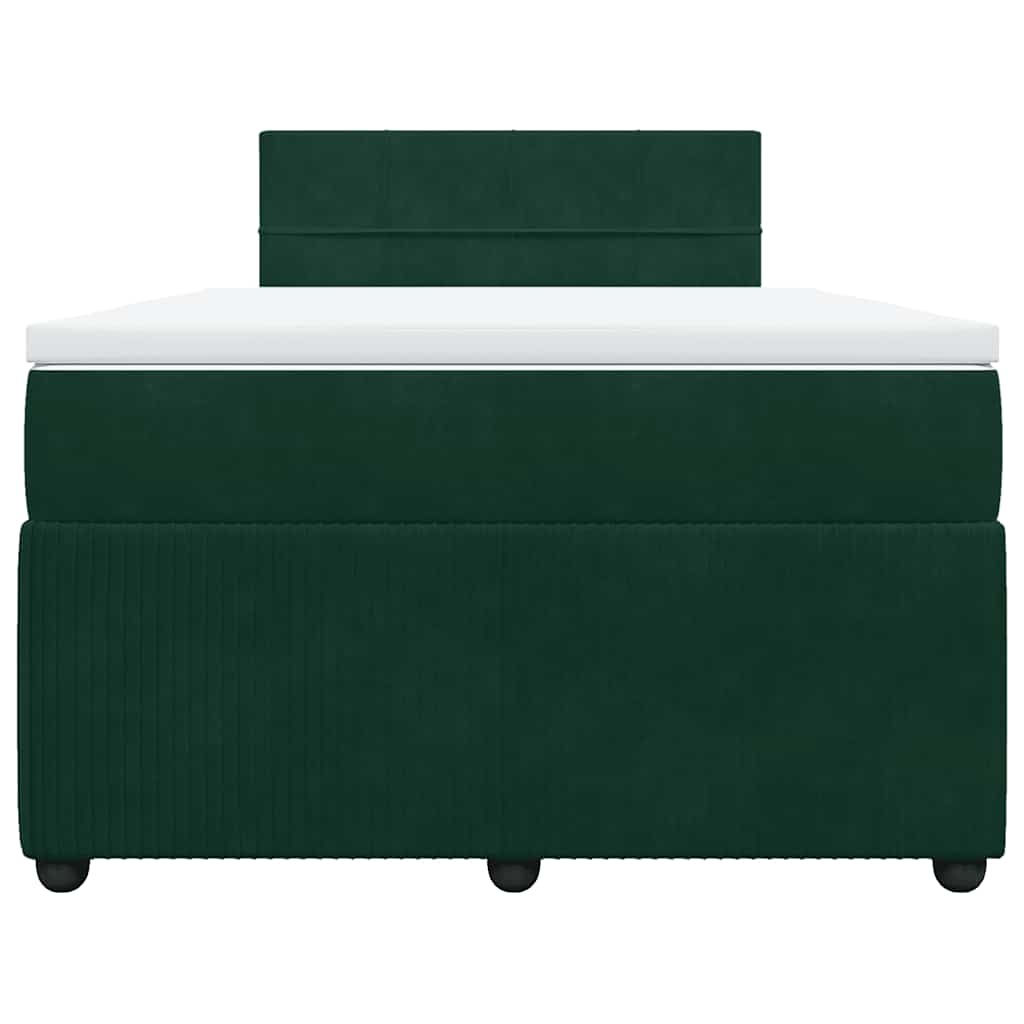 Boxspringbett mit Matratze Dunkelgrün 120x190 cm Samt