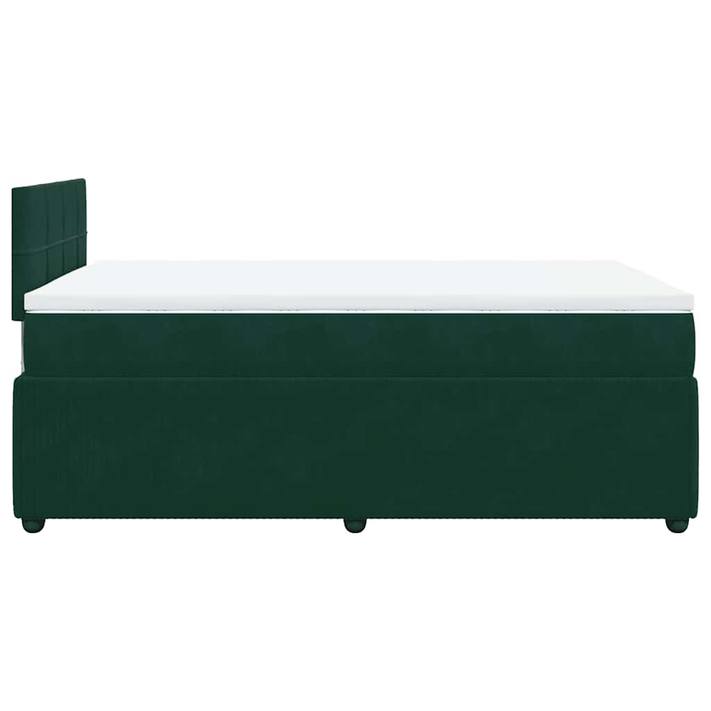 Boxspringbett mit Matratze Dunkelgrün 120x190 cm Samt