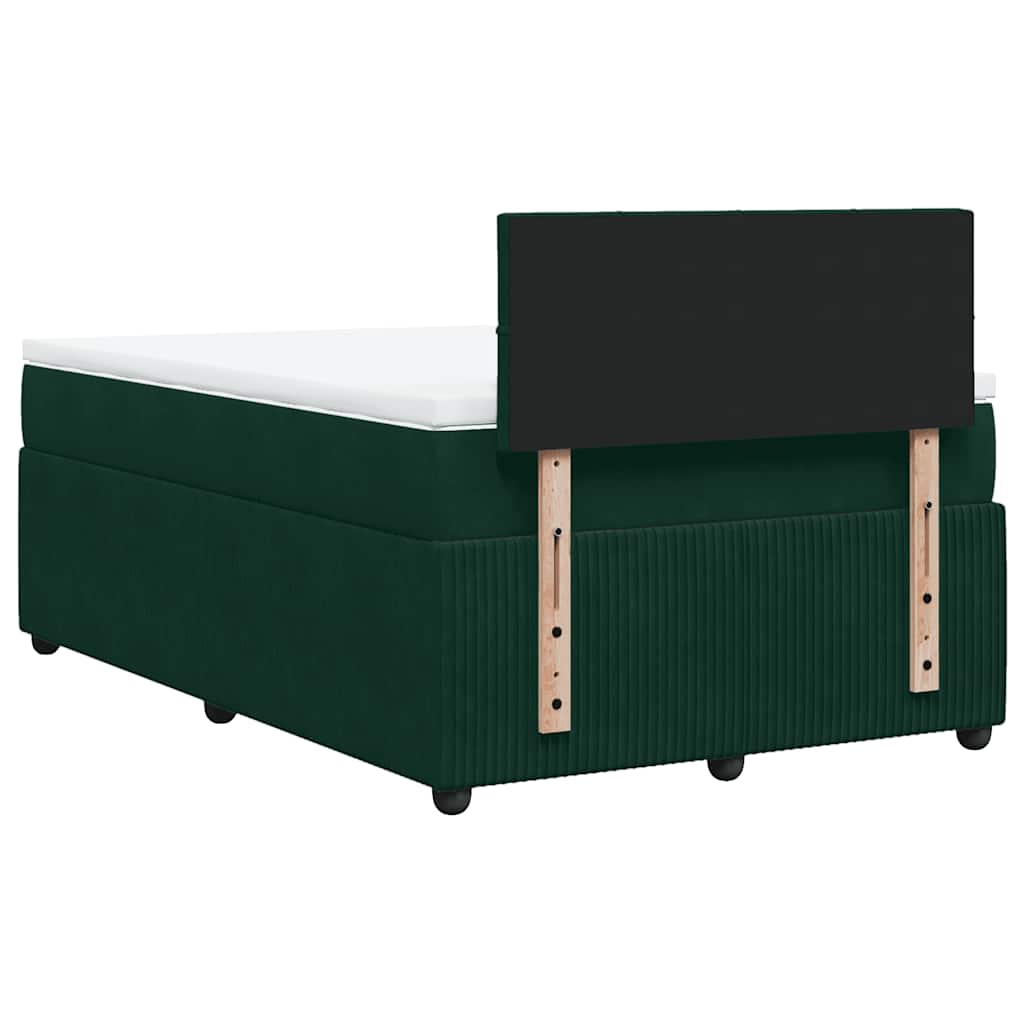 Boxspringbett mit Matratze Dunkelgrün 120x190 cm Samt