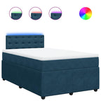 Boxspringbett mit Matratze Blau 120x190 cm Samt