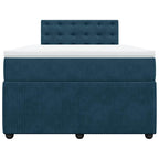 Boxspringbett mit Matratze Blau 120x190 cm Samt