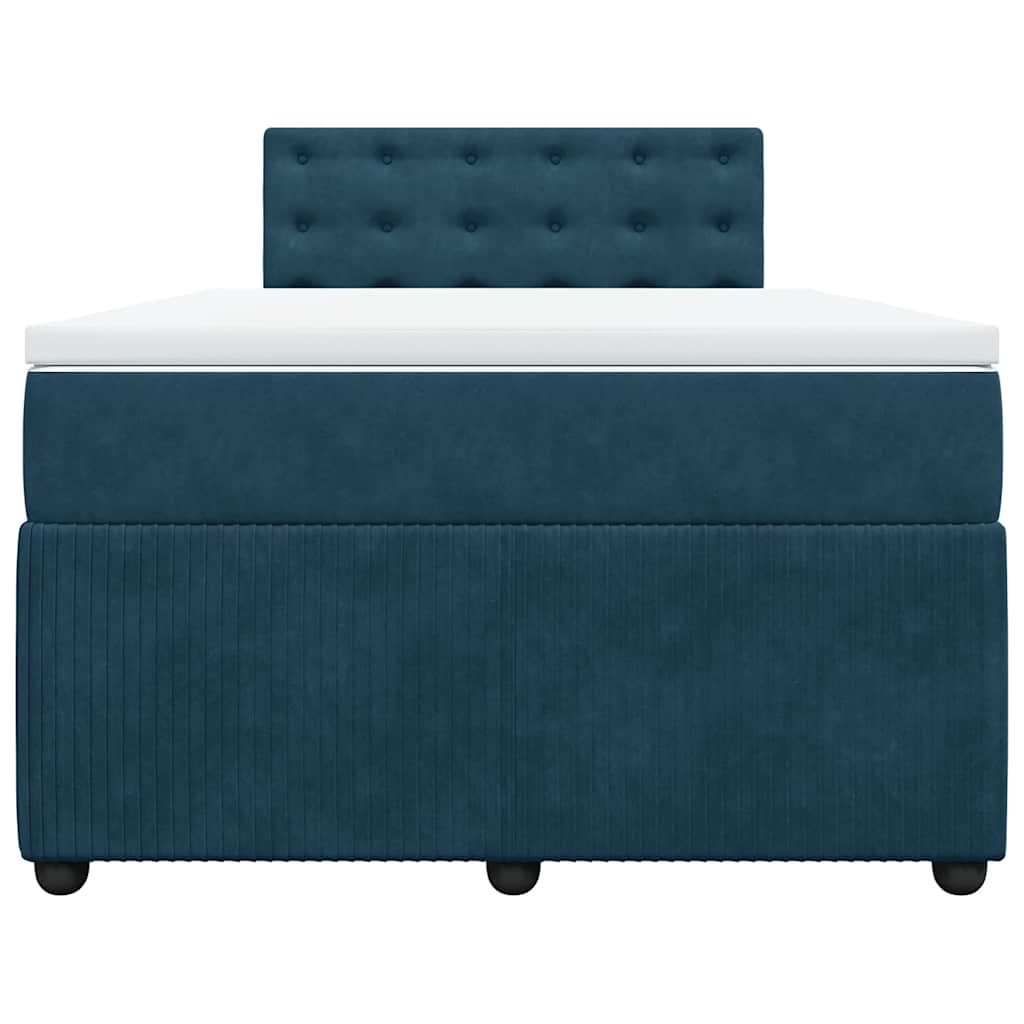 Boxspringbett mit Matratze Blau 120x190 cm Samt
