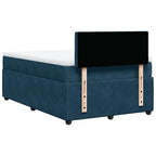 Boxspringbett mit Matratze Blau 120x190 cm Samt