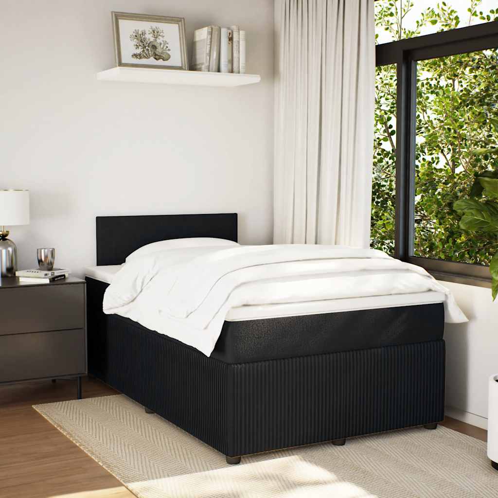 Boxspringbett mit Matratze Schwarz 120x200 cm Samt