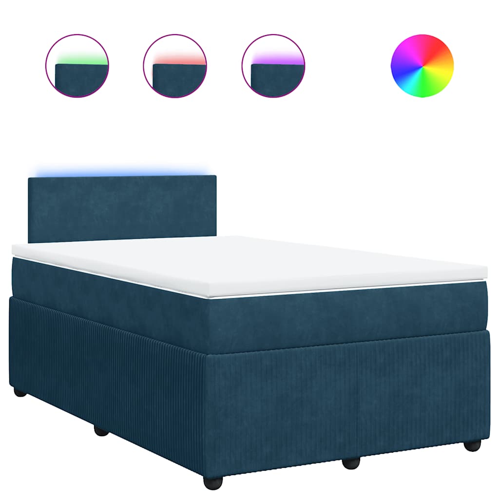 Boxspringbett mit Matratze Blau 120x200 cm Samt