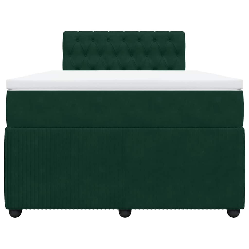 Boxspringbett mit Matratze Dunkelgrün 120x200 cm Samt