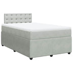 Boxspringbett mit Matratze Hellgrau 120x200 cm Samt