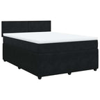 Boxspringbett mit Matratze Schwarz 140x190 cm Samt