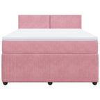 Boxspringbett mit Matratze Rosa 140x190 cm Samt