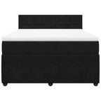 Boxspringbett mit Matratze Schwarz 140x190 cm Samt