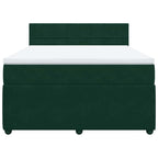 Boxspringbett mit Matratze Dunkelgrün 140x190 cm Samt