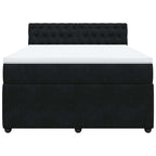 Boxspringbett mit Matratze Schwarz 140x190 cm Samt