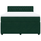 Boxspringbett mit Matratze Dunkelgrün 140x190 cm Samt