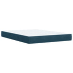 Boxspringbett mit Matratze Blau 140x190 cm Samt