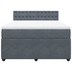 Boxspringbett mit Matratze Dunkelgrau 140x190 cm Samt