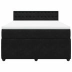 Boxspringbett mit Matratze Schwarz 140x190 cm Samt