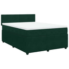 Boxspringbett mit Matratze Dunkelgrün 140x200 cm Samt