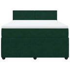 Boxspringbett mit Matratze Dunkelgrün 140x200 cm Samt