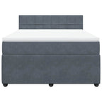 Boxspringbett mit Matratze Dunkelgrau 140x200 cm Samt