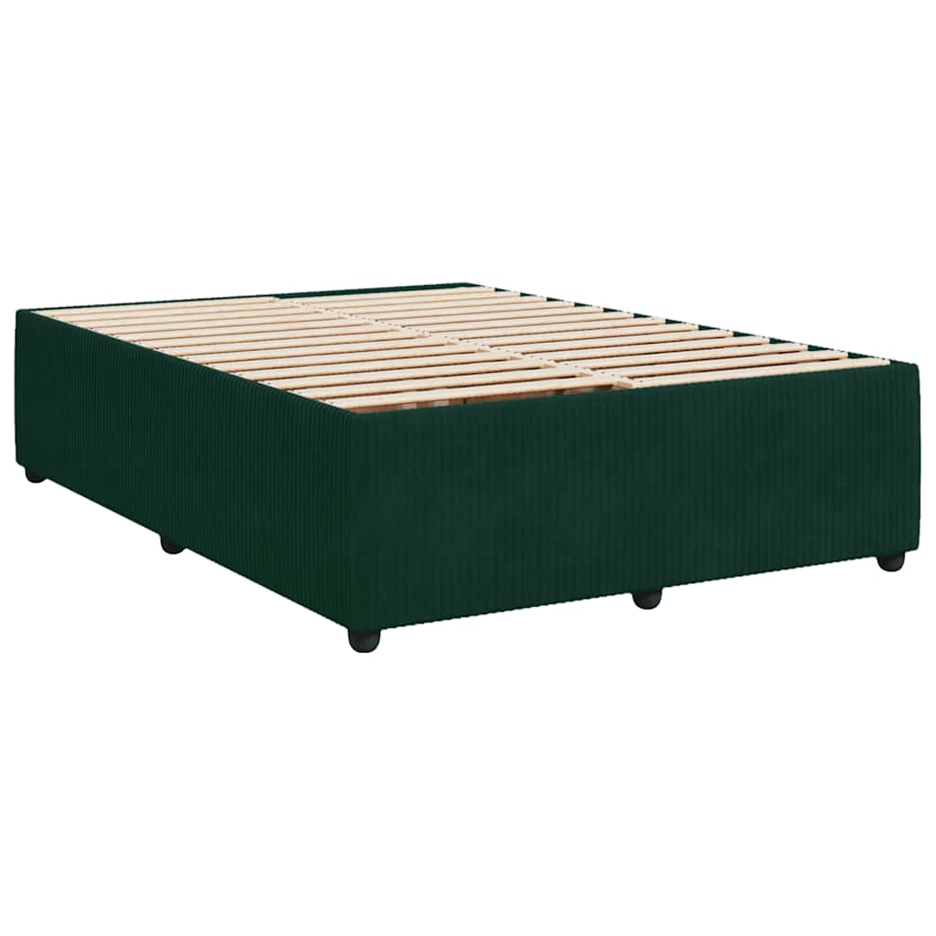 Boxspringbett mit Matratze Dunkelgrün 140x200 cm Samt