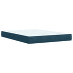 Boxspringbett mit Matratze Blau 140x200 cm Samt