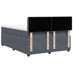Boxspringbett mit Matratze Dunkelgrau 140x200 cm Samt