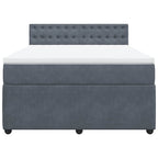 Boxspringbett mit Matratze Dunkelgrau 140x200 cm Samt