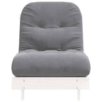 Futon Schlafsofa mit Matratze Weiß 70x206x11 Massivholz Kiefer