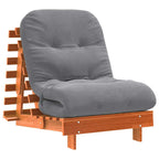 Futon Schlafsofa mit Matratze Braun 70x206x11 Massivholz Kiefer