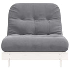Futon Schlafsofa mit Matratze Weiß 80x206x11 Massivholz Kiefer