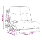 Futon Schlafsofa mit Matratze Braun 80x206x11 Massivholz Kiefer