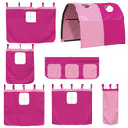 Etagenbett mit Rutsche und Gardinen Rosa 90x190 cm