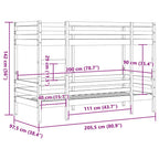 Etagenbett Wachsbraun 90x200 cm Massivholz Kiefer