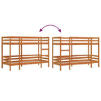 Etagenbett Wachsbraun 90x190 cm Massivholz Kiefer