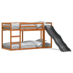 Etagenbett mit Rutsche & Leiter Wachsbraun 75x190cm Kiefernholz