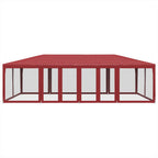 Partyzelt mit 12 Mesh-Seitenteilen Rot 8x4 m HDPE