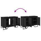 Waschbeckenunterschrank Schwarz 91x35x60 cm Holzwerkstoff