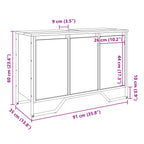 Waschbeckenunterschrank Schwarz 91x35x60 cm Holzwerkstoff