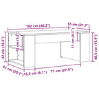 Couchtisch Räuchereiche 102x55x42 cm Holzwerkstoff
