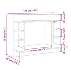 Wand-Schreibtisch Grau Sonoma 105x48x75 cm Holzwerkstoff