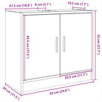 Waschbeckenschrank Räuchereiche 63x29x55 cm Holzwerkstoff