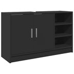 Waschbeckenunterschrank Schwarz 90x29x55 cm Holzwerkstoff