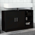 Waschbeckenunterschrank Schwarz 90x29x55 cm Holzwerkstoff
