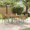 Garten Essgruppe 7 pcs Grau Massivholz Akazie