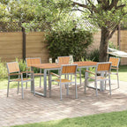 Garten Essgruppe 7 pcs Grau Massivholz Akazie