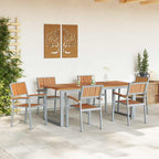 Garten Essgruppe 7 pcs Grau Massivholz Akazie