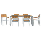 Garten Essgruppe 7 pcs Grau Massivholz Akazie