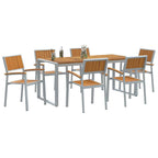 Garten Essgruppe 7 pcs Grau Massivholz Akazie