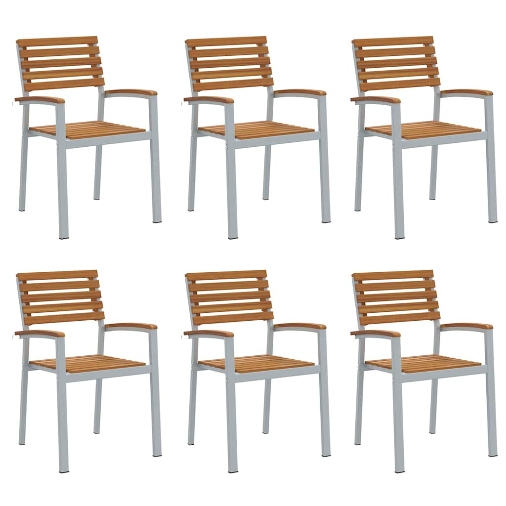 Gartenstuhl 6 pcs Braun 56 x 57 x 87 cm Massivholz Akazie